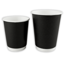 Двухслойные бумажные стаканы, чёрные