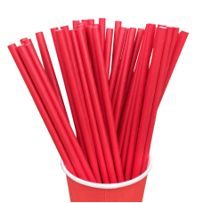 Бумажные трубочки для коктейля Красные