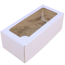 Коробка самосборная с окном, белая