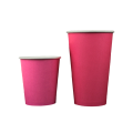 Бумажные стаканы ярко-розовые