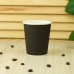 Двухслойные вафельные стаканчики 250 и 350 мл чёрного цвета Waffle Black