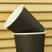 Двухслойные вафельные стаканчики 250 и 350 мл чёрного цвета Waffle Black