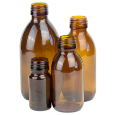 Флаконы из коричневого стекла с широким горлом