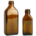 Флаконы прямоугольные из коричневого стекла