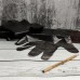 Перчатки полиэтиленовые черные одноразовые для окрашивания волос и хозяйственных работ