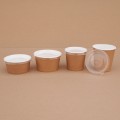 Картонная супница крафт с прозрачной крышкой